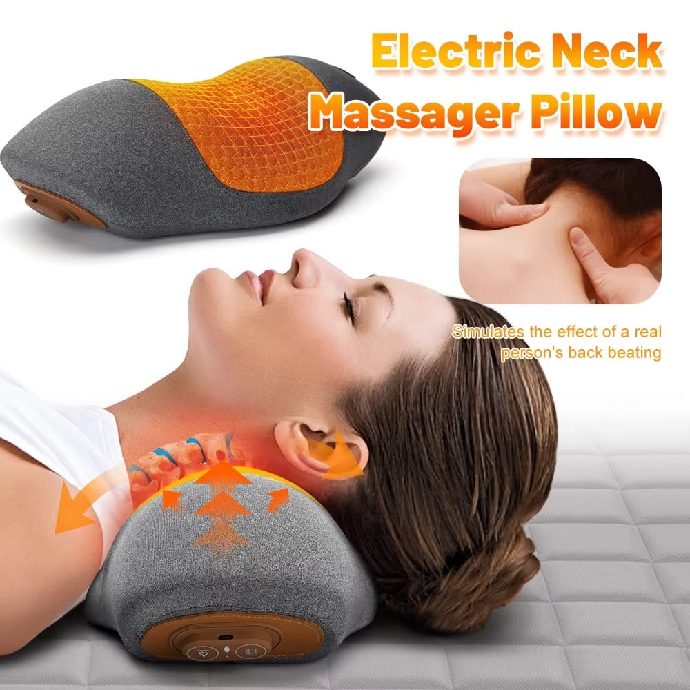 Bodyflowfix 3-in-1 Cordless Heated  Neck Massager Pillow