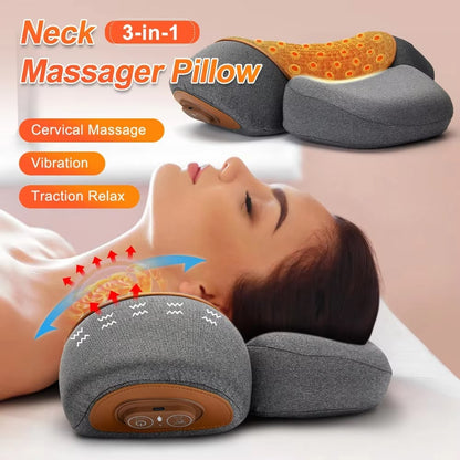 Bodyflowfix 3-in-1 Cordless Heated  Neck Massager Pillow