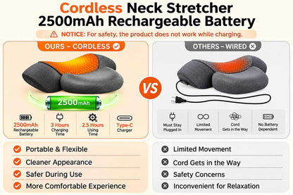 Bodyflowfix 3-in-1 Cordless Heated  Neck Massager Pillow