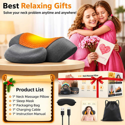 Bodyflowfix 3-in-1 Cordless Heated  Neck Massager Pillow